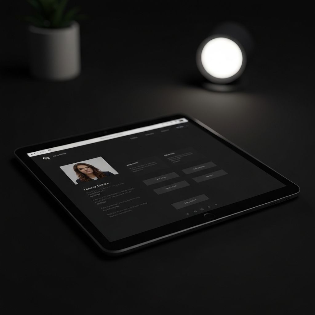 Website design on tablet